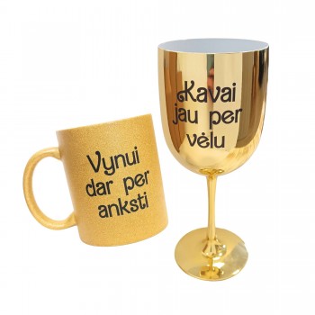 Linksmas taurės ir puodelio rinkinys Linksmas taurės ir puodelio rinkinys