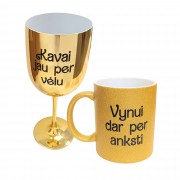 Linksmas taurės ir puodelio rinkinys Linksmas taurės ir puodelio rinkinys