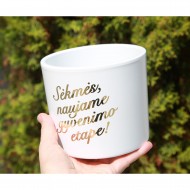 Vazonas Su Užrašu, Sėkmės Naujo Gyvenimo Pradžiai, Baltas, Auksas