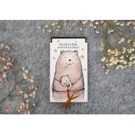 Vokelis su užrašu, Nuoširdūs sveikinimai ir Mama Meška, 17 cm