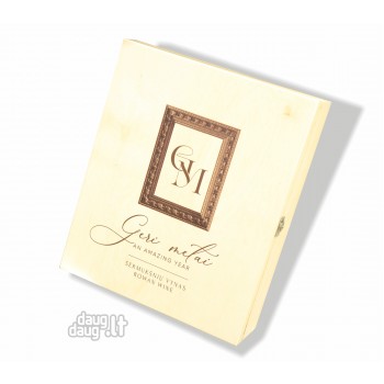 Dėžė 3 vyno buteliams su LOGO