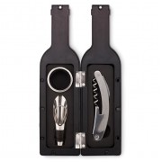 Vyno įrankių rinkinys butelyje su etikete, Vakarėlio Išgyvenimo Rinkinys