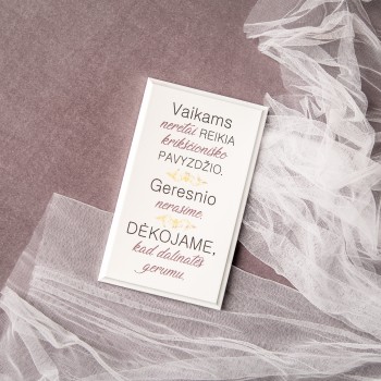Lentelė "PADĖKA KRIKŠTO TĖVAMS" 