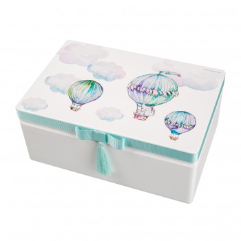 Krikštadėžė - daiktadėžė "Oro balionai danguje su Drambliuku"