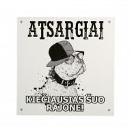 PVC lentelė-suvenyras "Kiečiausias šuo rajone" 20x20 cm