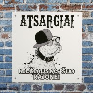 PVC lentelė-suvenyras "Kiečiausias šuo rajone" 20x20 cm