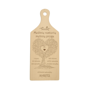 Lentelė su užrašu Medinių vestuvių proga, Meilės medis Lentelė su užrašu Medinių vestuvių proga, Meilės medis