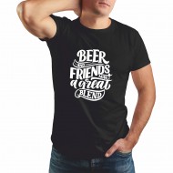 Marškinėliai Su Užrašu, Beer And Friends Make A Great Blend