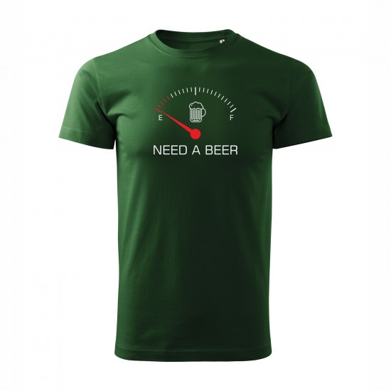 Marškinėliai Alaus Mėgėjui, su užrašu Need A Beer, EN