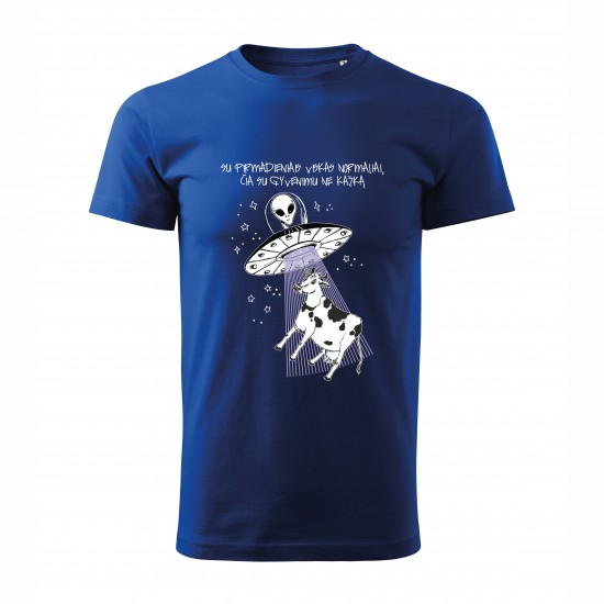 Marškinėliai su Karve, NSO ir užrašu, Su Pirmadieniais Viskas Gerai...