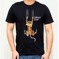 Marškinėliai Su Katino Piešiniu Ir Užrašu Laikausi Gerai