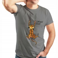 Marškinėliai Su Katino Piešiniu Ir Užrašu Laikausi Gerai