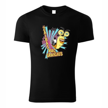 Marškinėliai Su Piešiniu Sraigė Ir Užrašu Žaibas Mac Sraigius