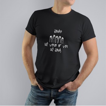 Marškinėliai Jonui su užrašu, Jonas Už Visus Ir Visi Už Joną