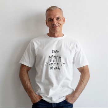 Marškinėliai Jonui su užrašu, Jonas Už Visus Ir Visi Už Joną Marškinėliai Jonui su užrašu, Jonas Už Visus Ir Visi Už Joną