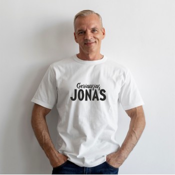 Marškinėliai Jonui su užrašu, Geriausias Jonas Marškinėliai Jonui su užrašu, Geriausias Jonas