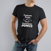 Marškinėliai su užrašu, Spausk Ranką Geriausiam Jonui Marškinėliai su užrašu, Spausk Ranką Geriausiam Jonui