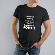 Marškinėliai su užrašu, Spausk Ranką Geriausiam Jonui