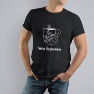 Marškinėliai Kavos Mėgėjui Su Užrašu, Be Kavos Nebus Šypsenos