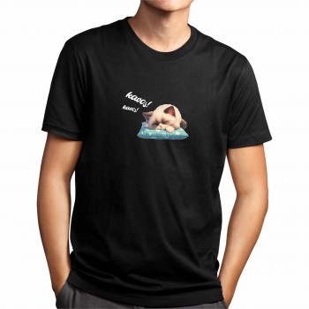 Marškinėliai Kavos Mėgėjui Su Kate ir Užrašu, Kavos!