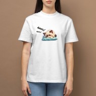 Marškinėliai Kavos Mėgėjui Su Kate ir Užrašu, Kavos!