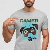Marškinėliai Su Šunimi Ir Užrašu, Gamer Mode On