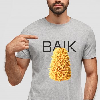 Marškinėliai skardinėje su užrašu BAIK ŠAKOTIS