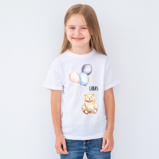 "Meškiukas su balionais-1" vaikiški marškinėliai