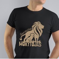 Marškinėliai Mokytojui su užrašu, Geriausias Mokytojas, Liūtas