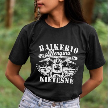 Marškinėliai universalūs "BAIKERIO MERGINA" 