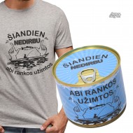 Marškinėliai Skardinėje Su Užrašu Žvejui, Šiandien Nedirbu Abi Rankos Užimtos