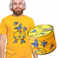 Marškinėliai skardinėje su Balandėliais