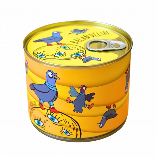 Marškinėliai skardinėje su Balandėliais