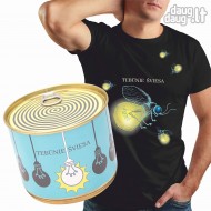 Marškinėliai Skardinėje su Autoriniu Piešiniu TEBUNIE ŠVIESA