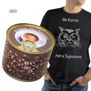 Marškinėliai Skardinėje Su Kava, Be Kavos - Nebus Šypsenos Marškinėliai Skardinėje Su Kava, Be Kavos - Nebus Šypsenos
