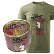 Marškinėliai su užrašu, Kazio Charakteris, Skardinėje