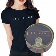 Moteriški marškinėliai skardinėje. IŠEIGINĖ