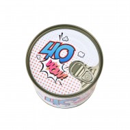 Marškinėliai skardinėje su gimtadienio užrašu, Pyst ir 45/55