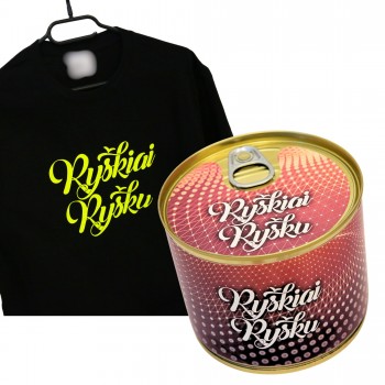 Marškinėliai skardinėje. RYŠKIAI RYŠKU Marškinėliai skardinėje. RYŠKIAI RYŠKU