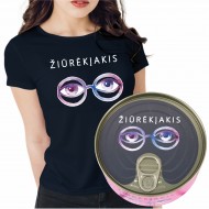 Moteriški marškinėliai skardinėje. ŽIŪRĖK Į AKIS 