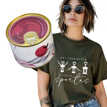 Marškinėliai su užrašu, Laikas į Klaipėdą, Skardinėje