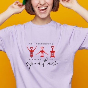 Marškinėliai Su Atidarytuvais Ir Užrašu, Aš Į Treniruotę Šiandien Sportas