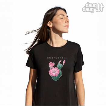 Marškinėliai su užrašu BONR2BFREE, spalvoti, universalus modelis